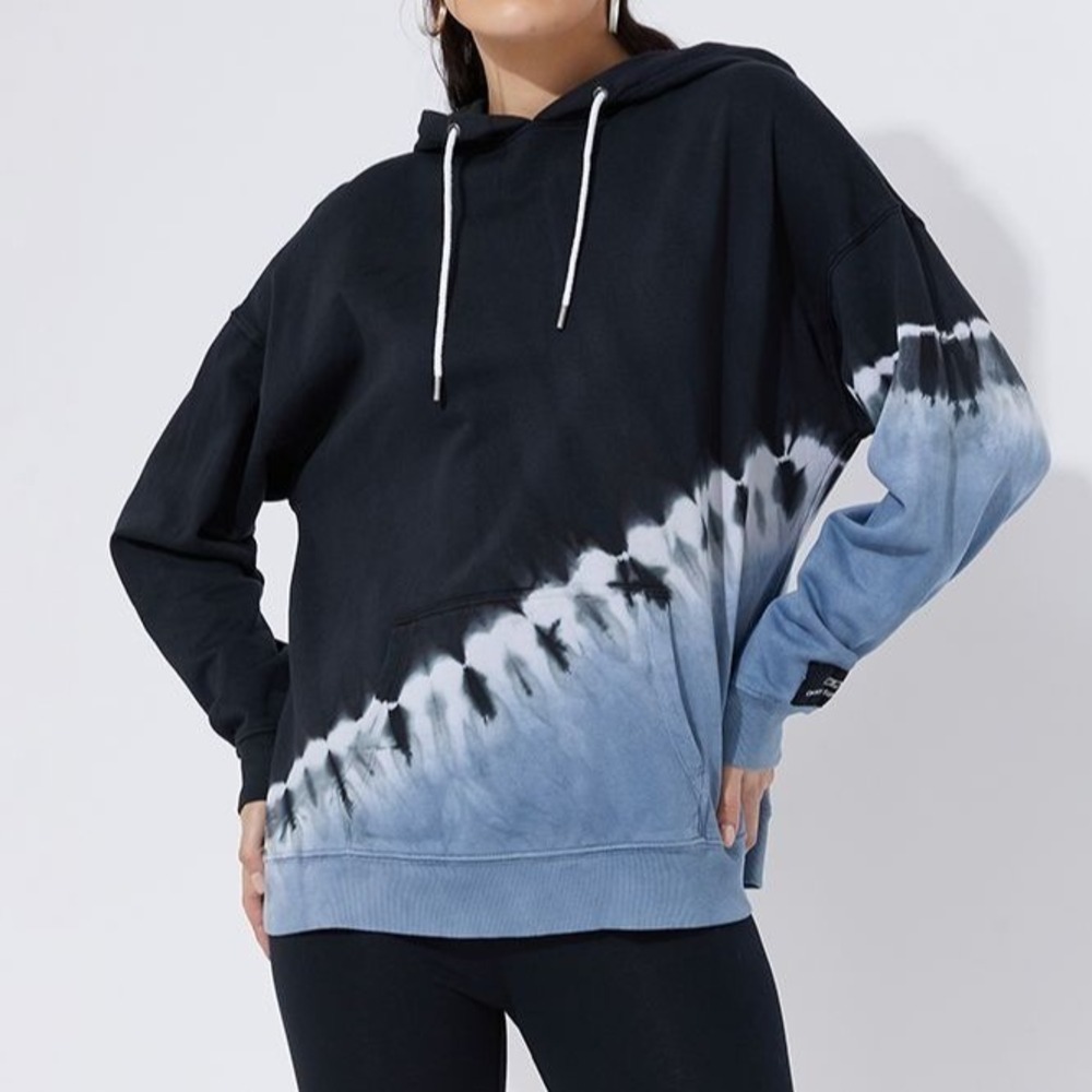 DKNY‎ Sport Tie-Dye Ombre Hoodie Sweater Dress Oversized Pocket Women S NWT